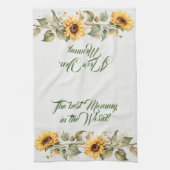 Blume der Mutter Sonnenblumen Wasserfarbe Geschirrtuch (Vertikal)