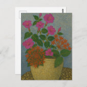 Blume der Nadel und Blume um vier Uhr Postkarte (Vorne/Hinten)