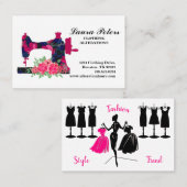 Blume der Nähmaschine zur Rose der Nähmaschine Visitenkarte (Vorne/Hinten)