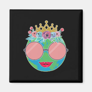 Blume der Naturkronen Frauen Mädchen Kinder Erde T Magnet