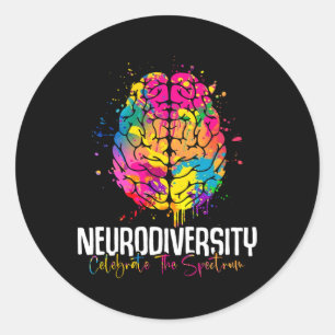 Blume der Neurodität Neurodivere Autismus Runder Aufkleber