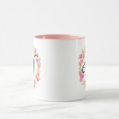 Blume der niedlichen rosa Monogramm (W) Tasse (Zentrum)