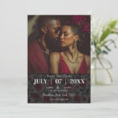 Blume der niedlichen Rose Foto Save the Date Karte (Stehend Vorderseite)