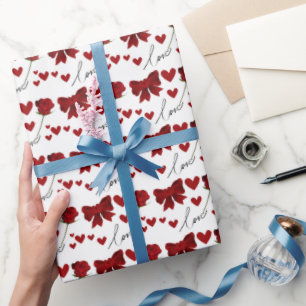 Blume der niedlichen Roten Herzen Rose Geschenkpapier
