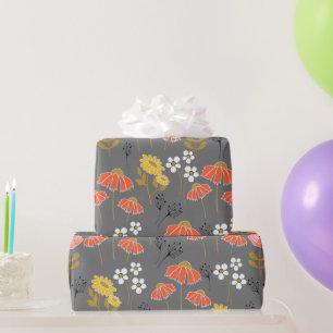 Blume der orangen und gelben Doodle Geschenkpapier