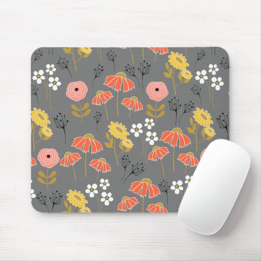 Blume der orangen und gelben Doodle Mousepad (Mit Mouse)