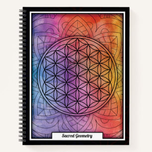 Blume der personalisierten Heiligen Geometrie Notizblock