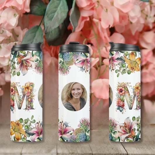 Blume der personalisierten MAMA MuttertagsFoto Thermosbecher
