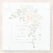 Blume der Pfirsichkorallen, Bogen und Monogramm Ho Glasuntersetzer (Rückseite)