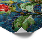 Blume der phantastischen Mosaikkunst Rose Poster (Ecke)