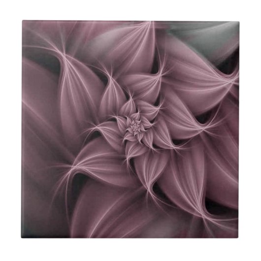 Blume der phantastischen Rose Fraktal Fliese (Vorderseite)