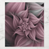 Blume der phantastischen Rose Fraktal Weinetikett (Einzelnes Label)
