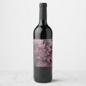 Blume der phantastischen Rose Fraktal Weinetikett (Vorderseite)