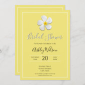 Blume der Plumeria auf Gelb, Brautparty Einladung (Vorne/Hinten)