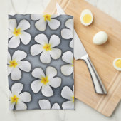 Blume der Plumeria auf Silber Geschirrtuch (Viertel Falte)