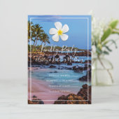 Blume der Plumeria mit Tropical Beach, UAWG Einladung (Stehend Vorderseite)
