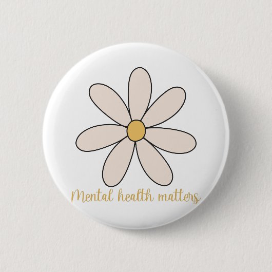 Blume der psychischen Gesundheit Button (Vorderseite)