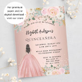 Blume der Quinceanera-Rose ziehen Einladung zum Ha Flyer