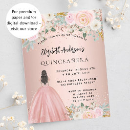 Blume der Quinceanera-Rose ziehen Einladung zum Ha Flyer