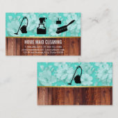 Blume der Reinigungsdienste und Holzpaneele Visitenkarte (Vorne/Hinten)