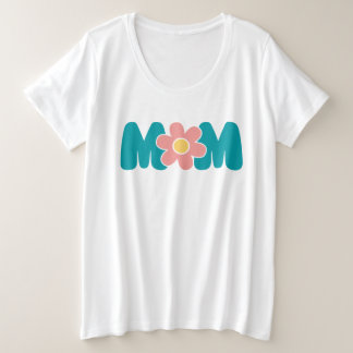 Blume der Retro-Mama Große Größe T-Shirt