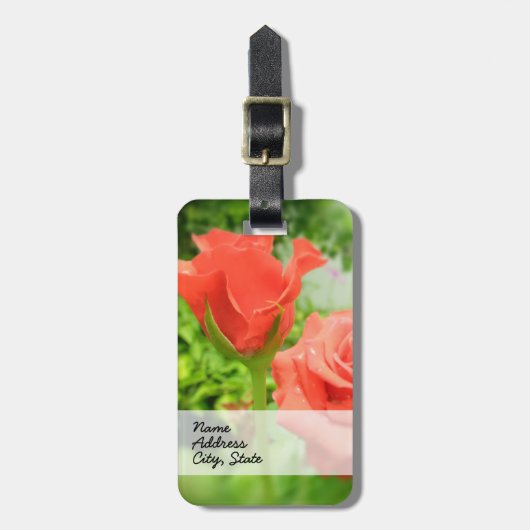 Blume der romantischen Rose Gepäckanhänger (Vorderseite vertikal)