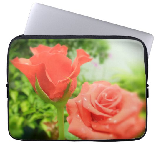 Blume der romantischen Rose Laptopschutzhülle (Vorderseite)