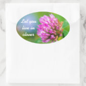 Blume der rosa Klee Ovaler Aufkleber (Tasche)
