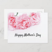 Blume der rosa Nelke zum Muttertag Feiertagspostkarte (Vorne/Hinten)