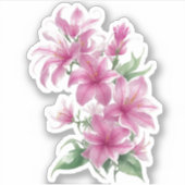 Blume der rosa Orientalie Aufkleber (Vorderseite)