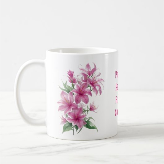 Blume der rosa Orientalie Kaffeetasse (Links)