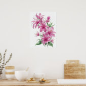 Blume der rosa Orientalie Poster (Küche)