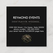 Blume der Rose, Blumenveranstaltungen Quadratische Visitenkarte (Rückseite)