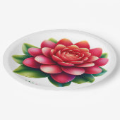 Blume der Rose Pappteller (Schrägansicht)