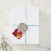 Blume der Rose, Rustikale Leinwand - benutzerdefin Geschenkanhänger (Mit Garn)