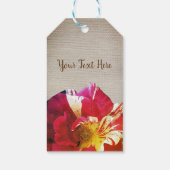 Blume der Rose, Rustikale Leinwand - benutzerdefin Geschenkanhänger (Rückseite)