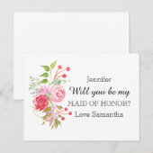 Blume der Rose | Trauzeugin Einladungspostkarte (Vorne/Hinten)