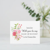 Blume der Rose | Trauzeugin Einladungspostkarte (Stehend Vorderseite)