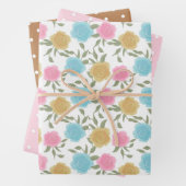 Blume der Rose und Muster-Papiertüte Geschenkpapier Set (Beispiel)
