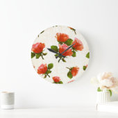 Blume der Rose, Vintager Hintergrund. Große Wanduhr (Zuhause)