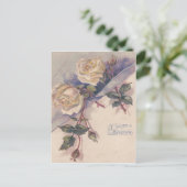 Blume der Rose White Rose Postkarte (Stehend Vorderseite)