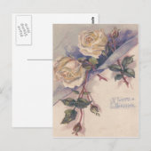 Blume der Rose White Rose Postkarte (Vorne/Hinten)