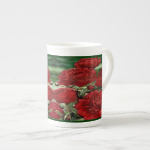 Blume der roten Narben Knochen-China-Tasse Porzellantasse