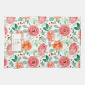 Blume der roten Orangefärbung Monogramm Geschirrtuch (Horizontal)