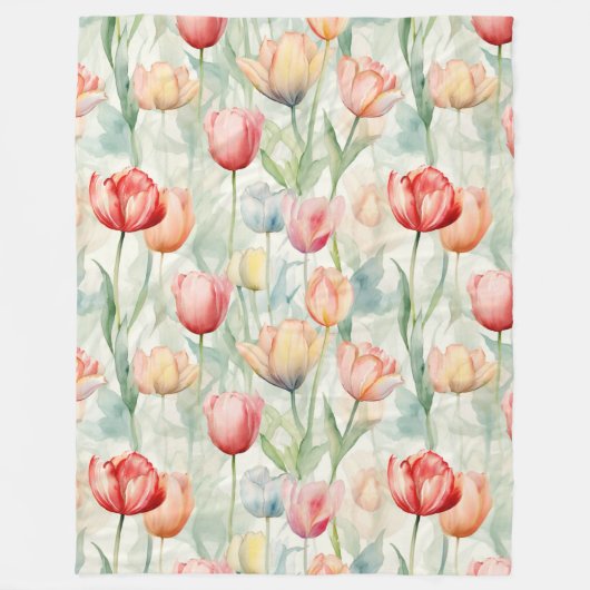 Blume der Rotgelben Tulip Fleecedecke (Vorderseite)