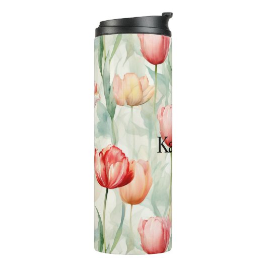 Blume der Rotgelben Tulip Thermosbecher (Nach links gedreht)