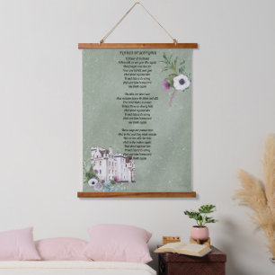 Blume der schottischen Texte Wandteppich Mit Holzrahmen