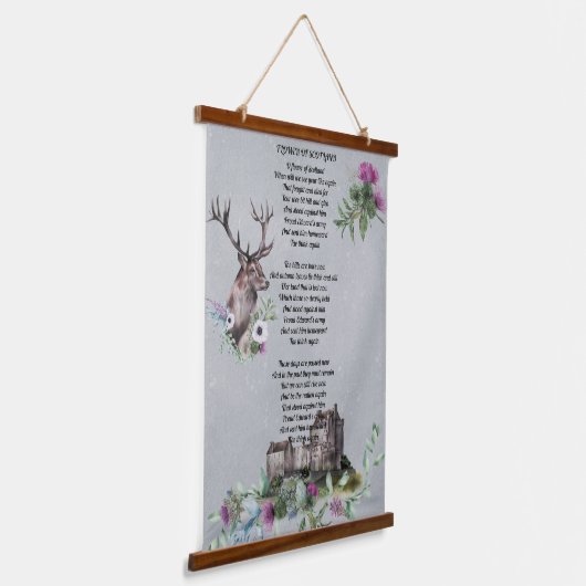 Blume der schottischen Texte Wandteppich Mit Holzrahmen (Gewinkelt)