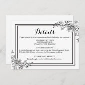 Blume der Schwarz-Weiß-Blumendetails Einladung (Vorne/Hinten)