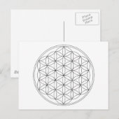 Blume der schwarzen Linie Postkarte (Vorne/Hinten)